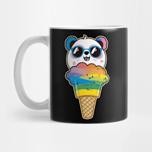 Cute Kawaii Panda Pride with rainbow ice con Mug